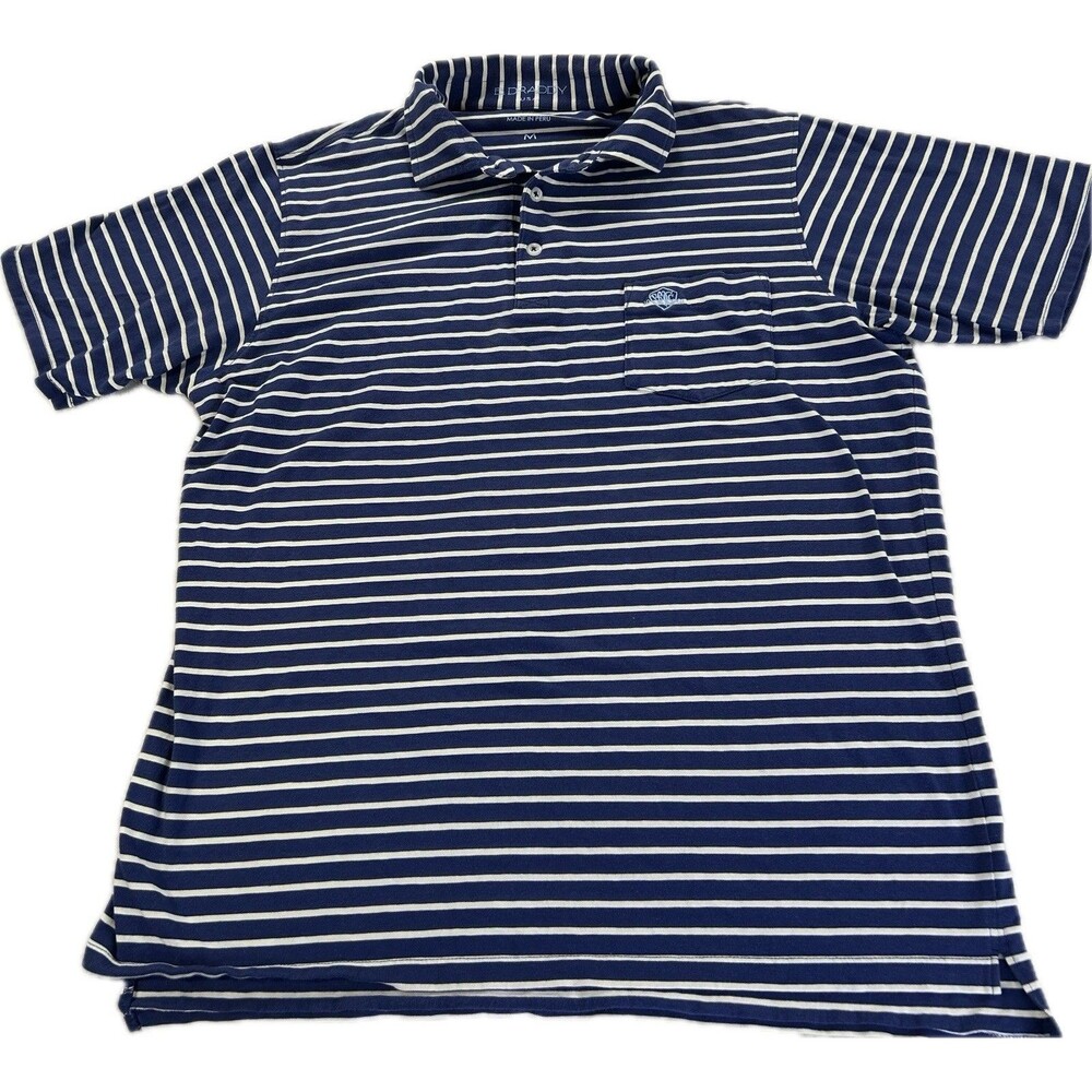 B. Draddy Polo Shirt Mens Medium Blue Golf Performance Stretch Short Sleeve